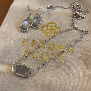 Elisa silver necklace and Lee silver drop earrings